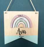 PERSONALISED POINT UP RAINBOW PLAQUE