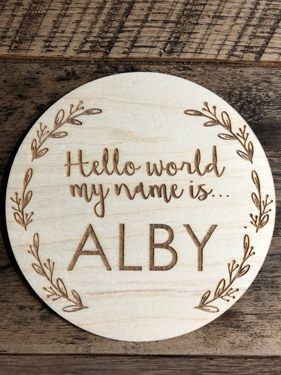 BABY NAME ANNOUNCEMENT PLAQUE