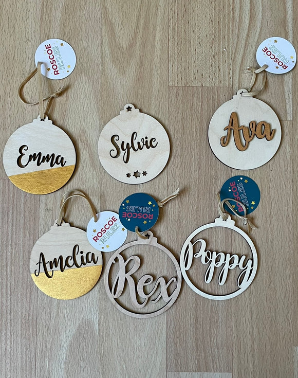 Various Named baubles