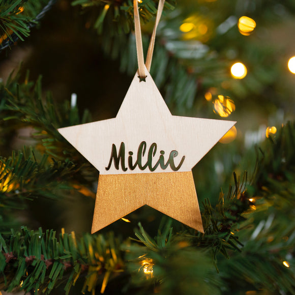 STAR SHAPED NAME BAUBLE