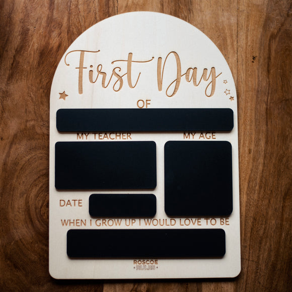 FIRST DAY OF ….. BOARD
