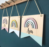 PERSONALISED POINT UP RAINBOW PLAQUE