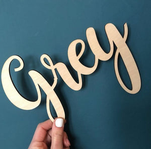 Grey Wooden Name Sign