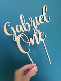 ITALIC NAME AND AGE CAKE TOPPER