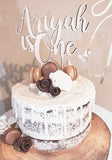 ITALIC NAME AND AGE CAKE TOPPER